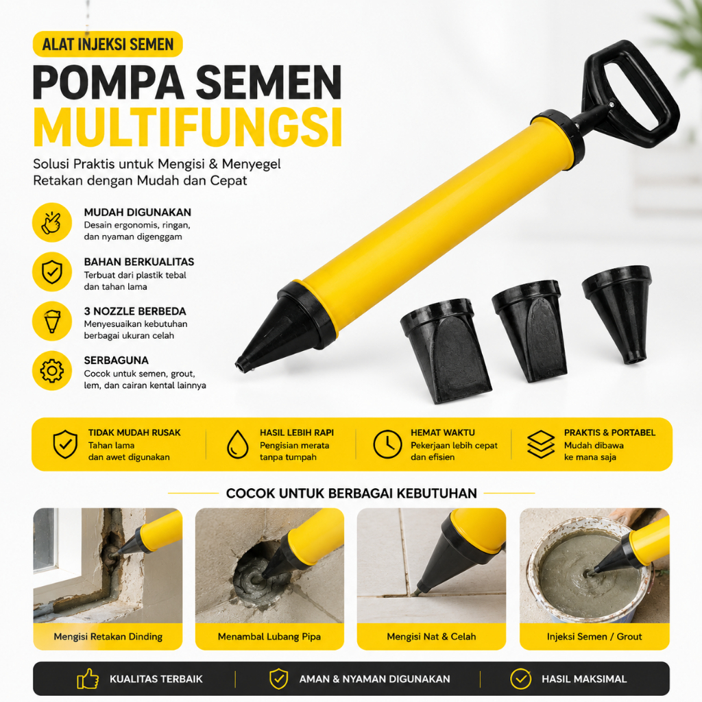 Pompa Semen Kompa Caulking Gun Grout Pump Mortar Sprayer HT - MN
