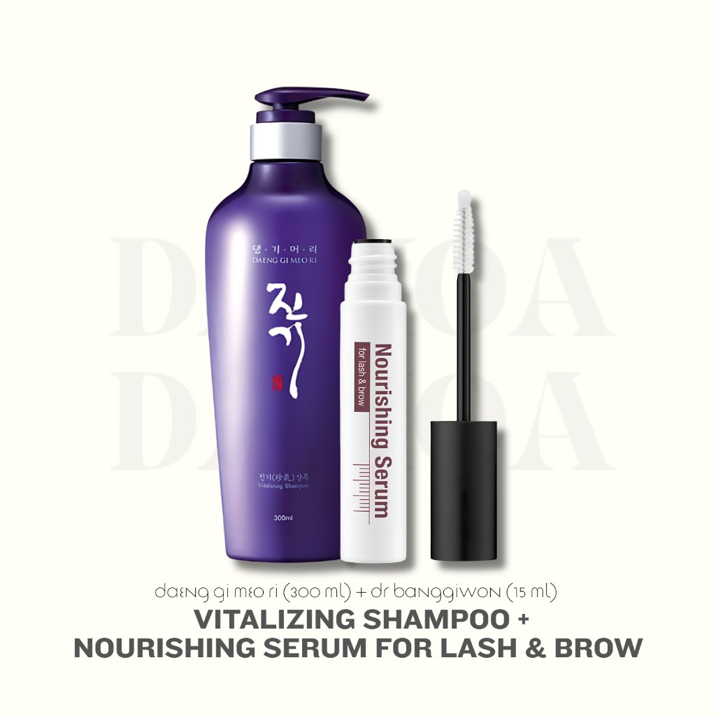 DAMOA - Vitalizing Shampoo 300ml + Nourishing Serum Eyelash 15ml - Shampoo rambut rontok ringan - Sh