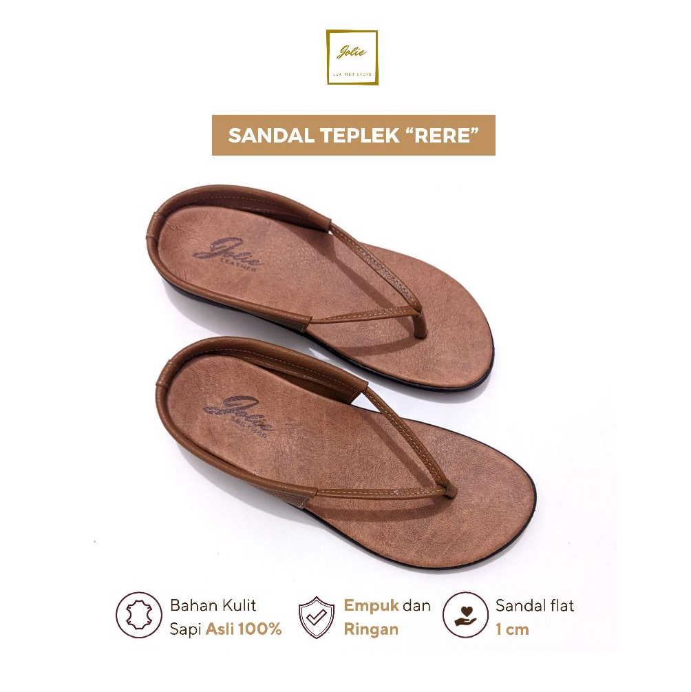 JOLIE SANDAL WANITA KULIT/SANDAL CAPIT KULIT/SANDAL TEPLEK KULIT /SANDAL RERE