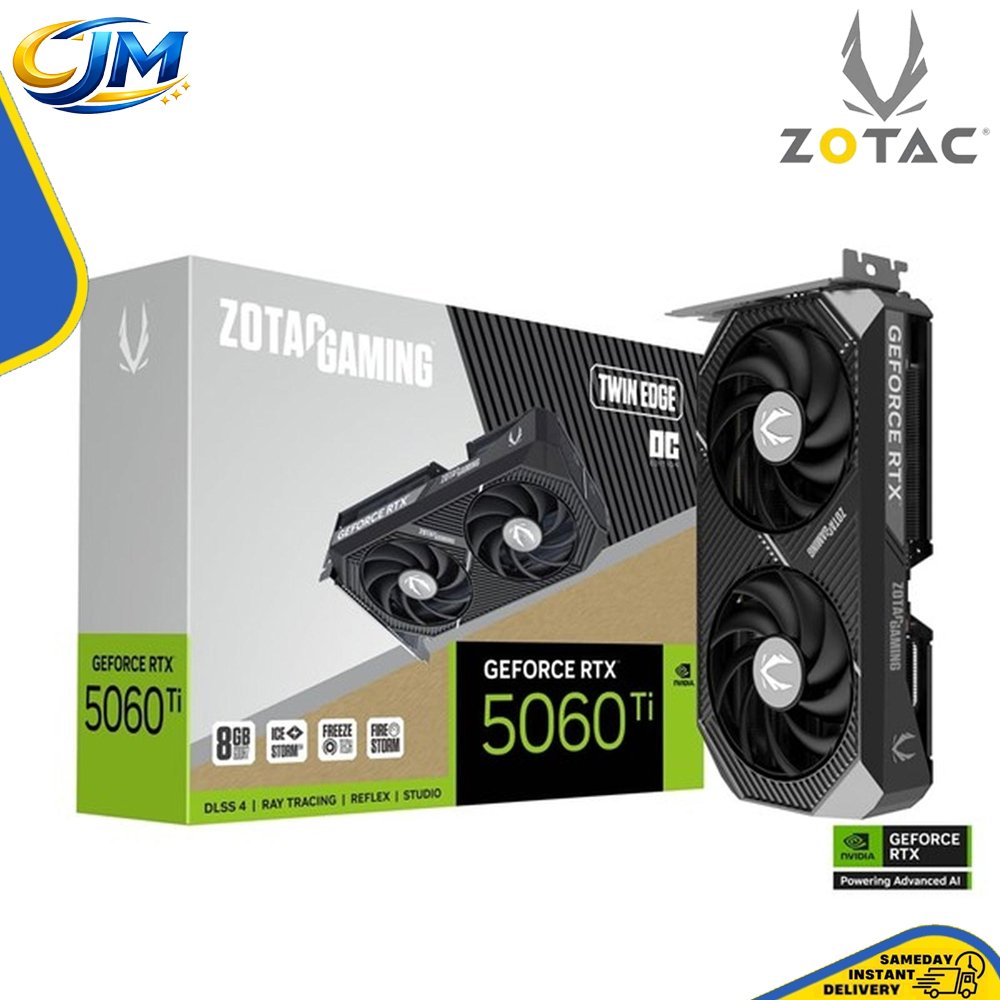 VGA Zotac NVIDIA Geforce RTX 5060 Ti Twin Edge OC 8GB GDDR7 Black - RTX5060Ti / 5060Ti