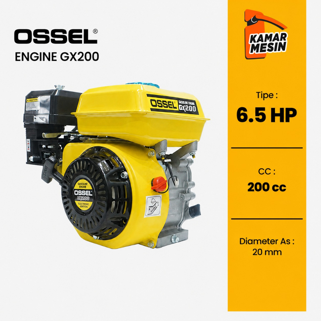OSSEL Mesin Penggerak Bensin 6.5PK GX200 Gasoline Engine GX200 6.5PK OSSEL
