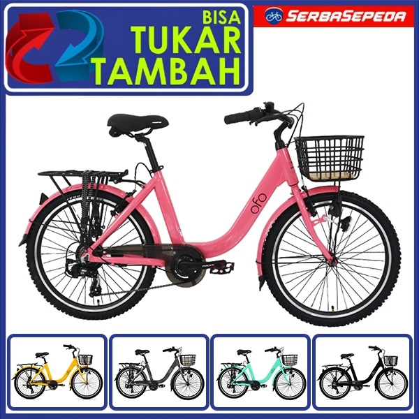 Sepeda Keranjang Pacific Ofo 7 Speed Ukuran 24 Inci