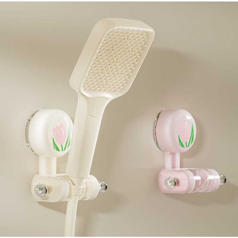 Adjustable Suction Cup Holder Shower Head Holder with Side Hook J02