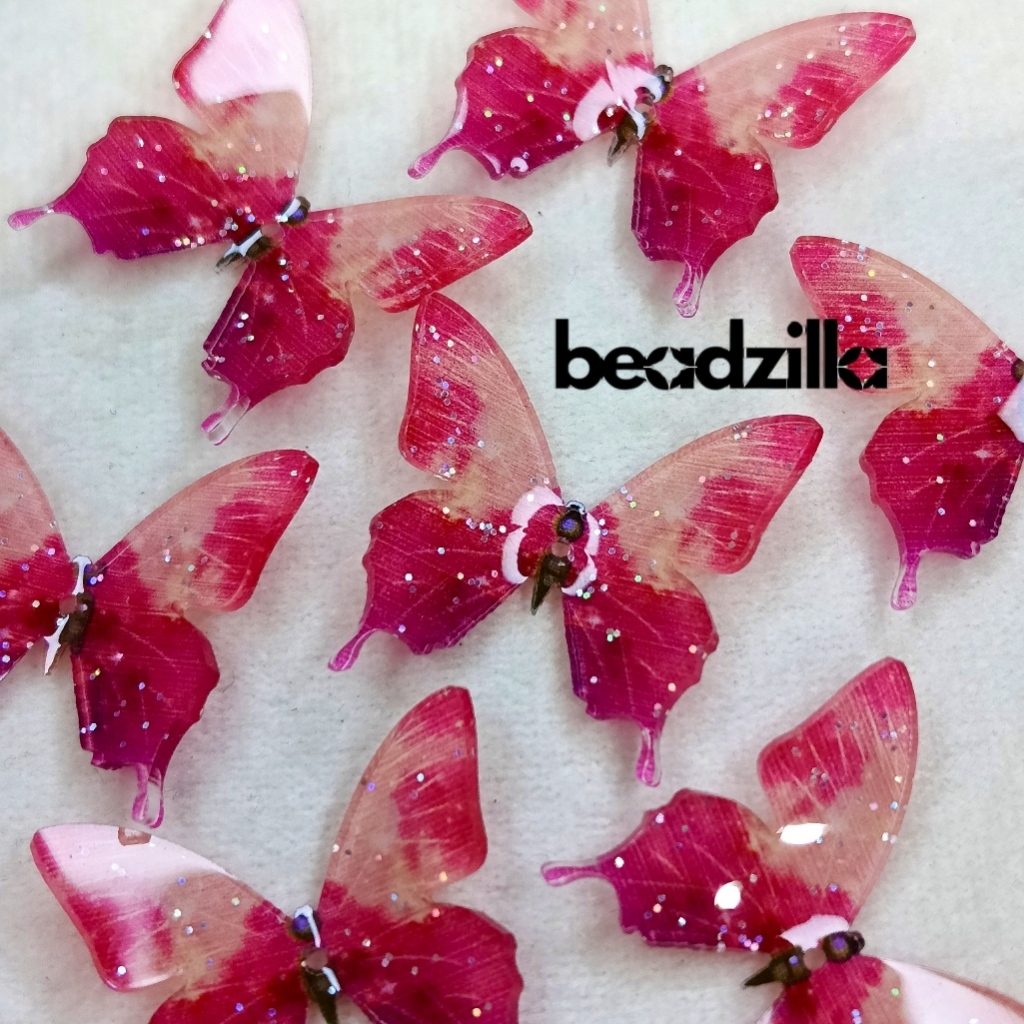 [5pcs] Kupu kupu Shrink Paper butterfly size besar 30 - 35 mm