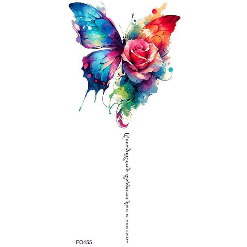 Rainbow Butterfly Tatto Temporary FO455