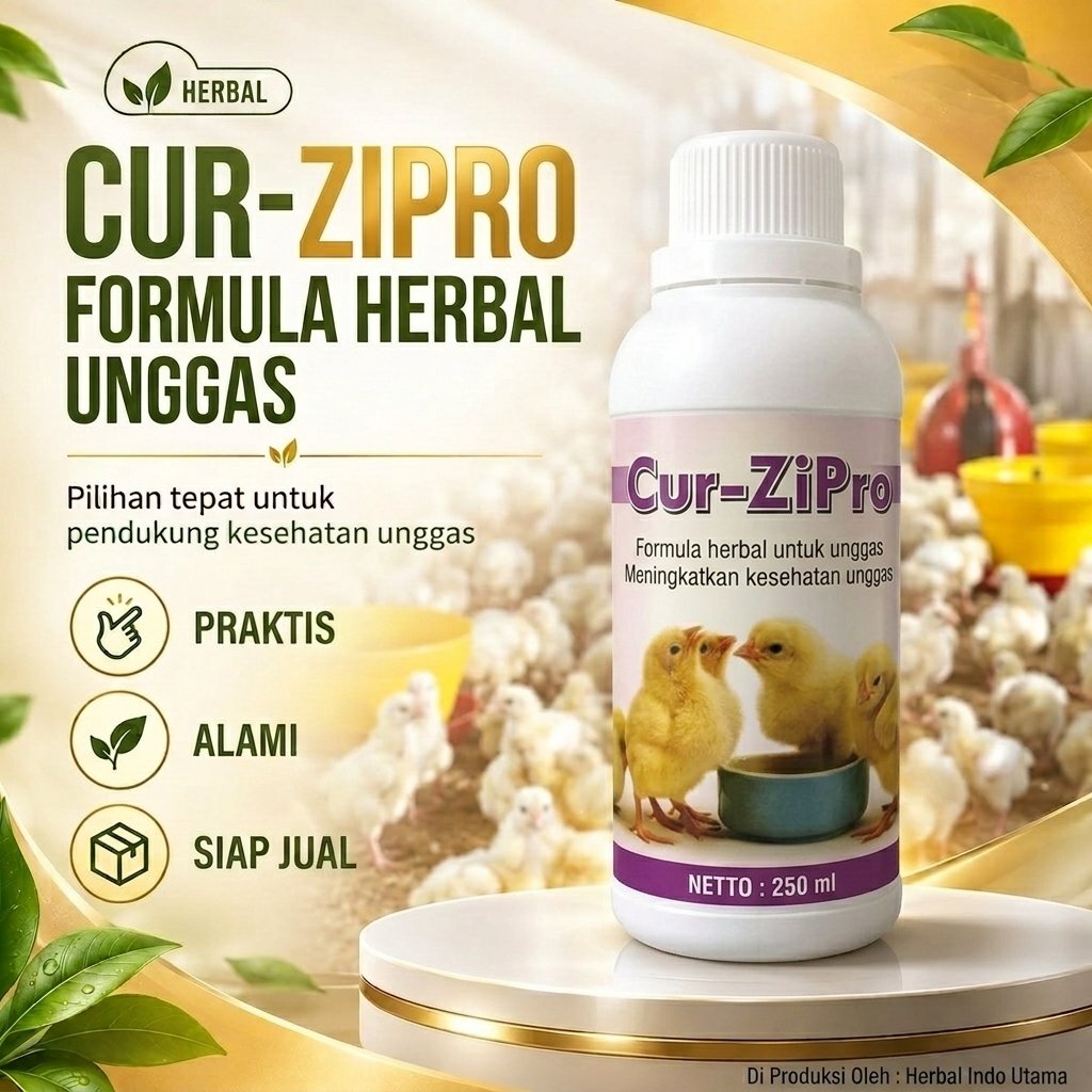 Cur-ZiPro Herbal Ayam & Unggas | Suplemen Vitamin Stamina Ayam dan Unggas