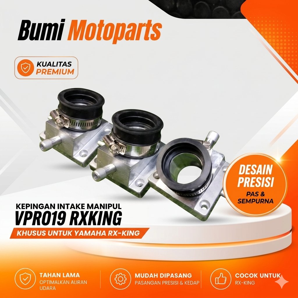 MANIPUL/MANIFOLD RUBAHAN RX KING LURUS 32/35 INTAKE MANIFUL RX KING TYPE LURUS VPRO19