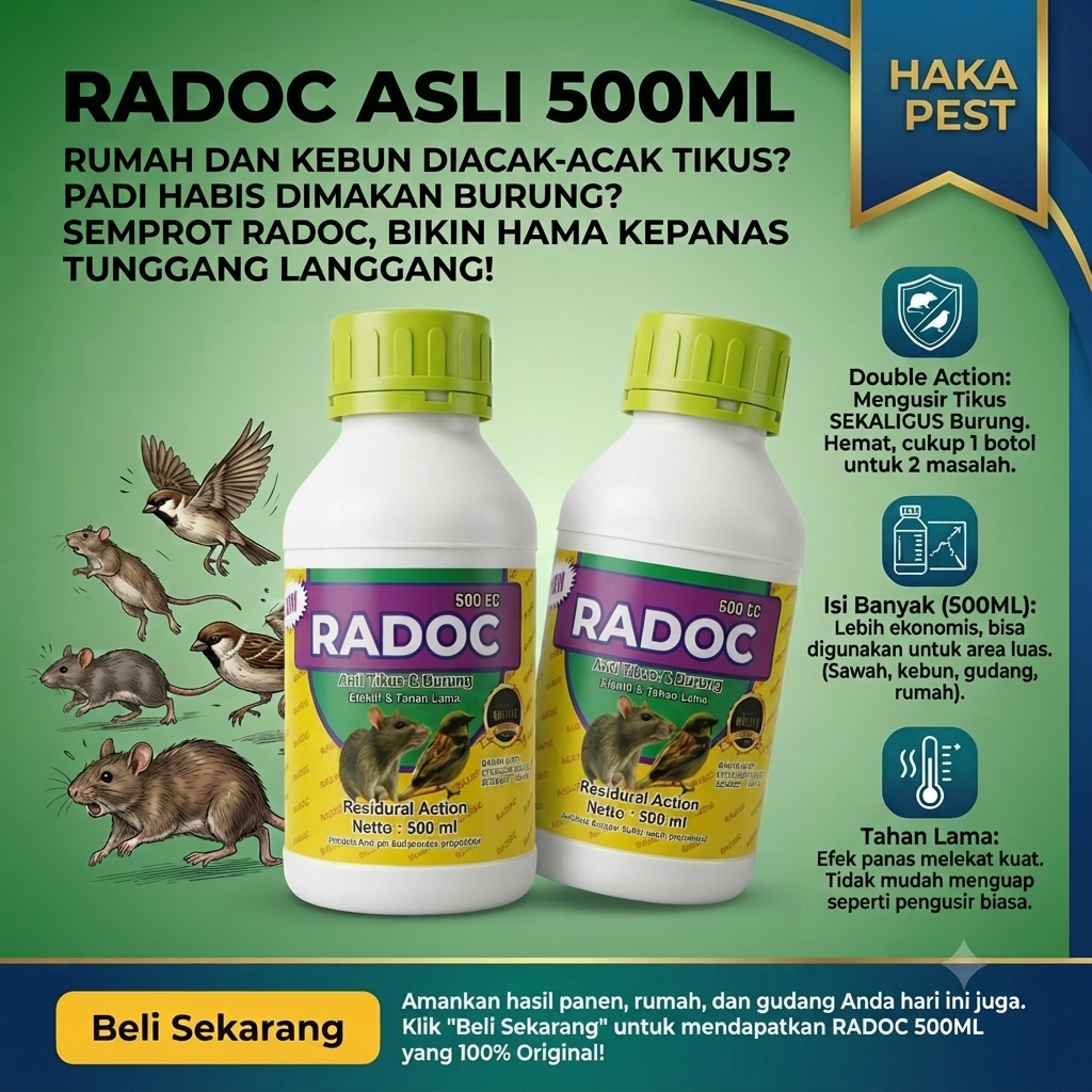 RADOC ASLI PENGUSIR BURUNG DAN TIKUS/ RADOC RADOK 500ML