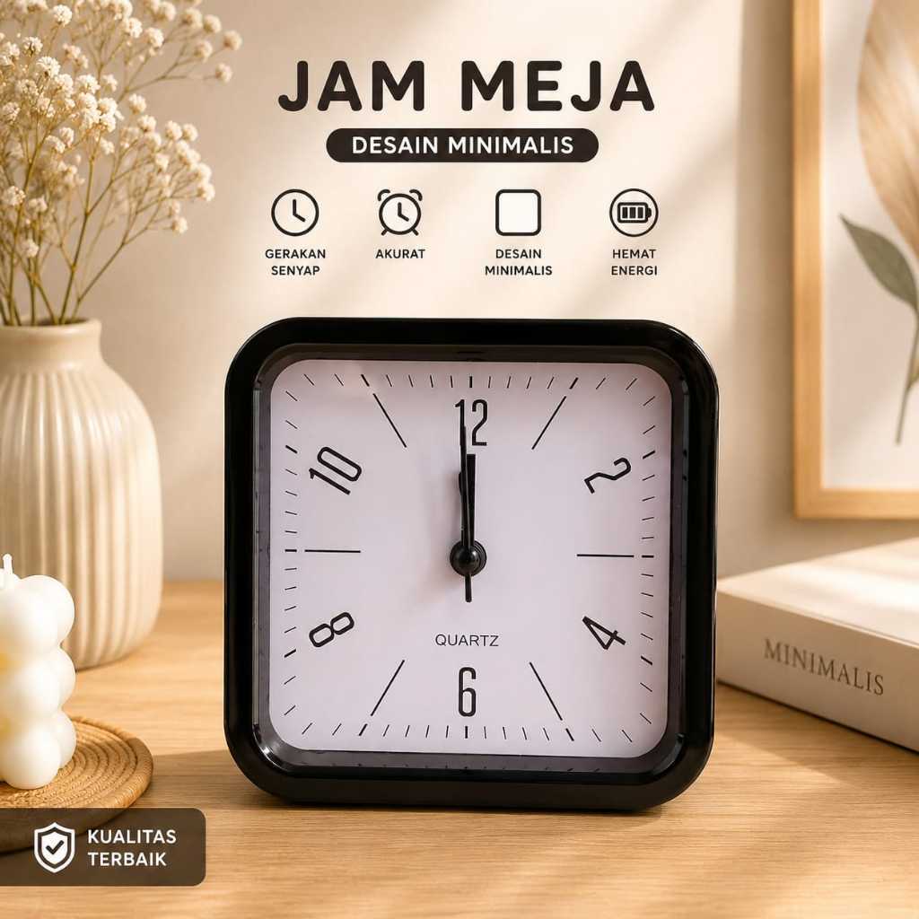 Jam Weker Alarm Persegi  JX 8026 Jam Weker aesthetic Jam weker polos | Jam Weker Kotak Meja Terbaru