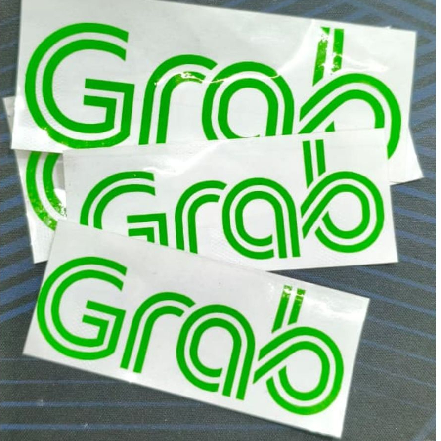 sticker cutting tulisan ''Grab"