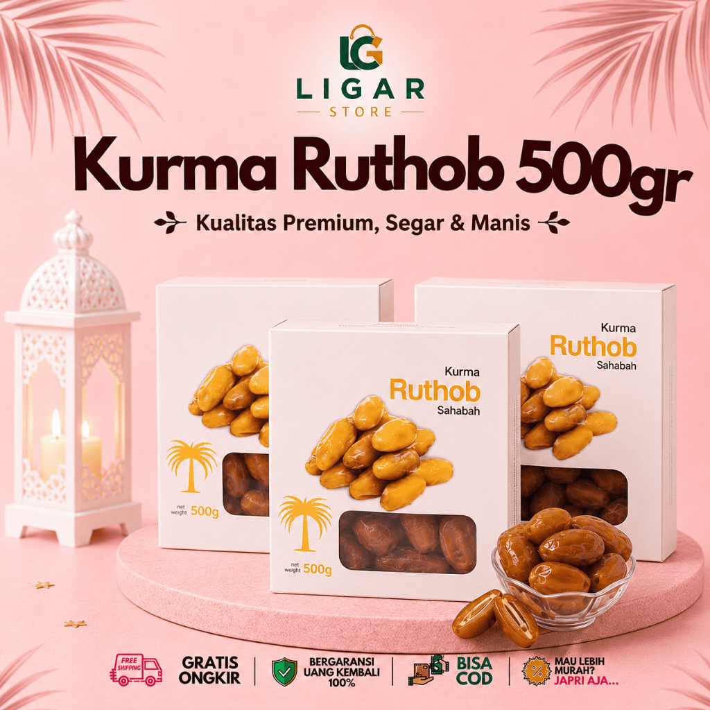 LIGARSTORE - Kurma Muda Ruthob Libya 500gr Fresh Segar | Kurma Ruthab Basah Premium Manis Original P