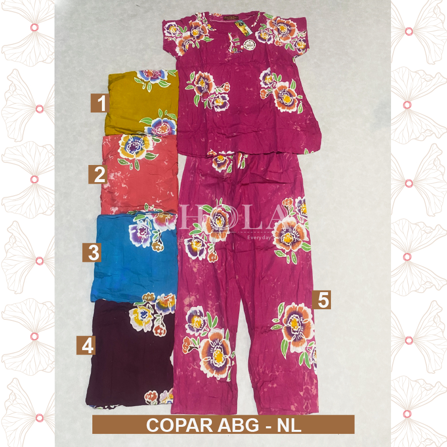 HOLA_FASH | SETELAN BATIK CAP COPAR  ABG SP TANGAN PENDEK, BATIK COPAR TANGAN PENDEK
