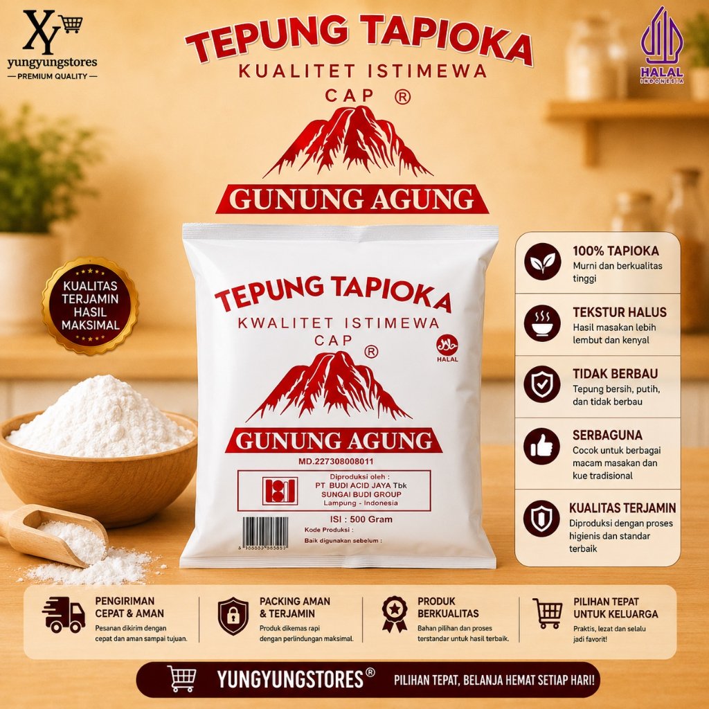 Tepung Tapioka / Sagu Cap GUNUNG AGUNG 500 gram