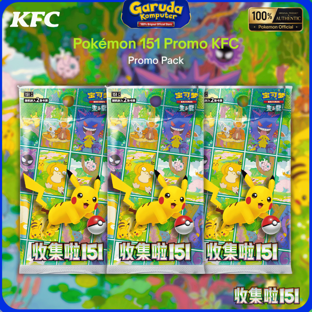 POKEMON TCG Collect 151 KFC Special Booster Pack 2 Kartu Acak Limited Edition Original SEALED  Pokem