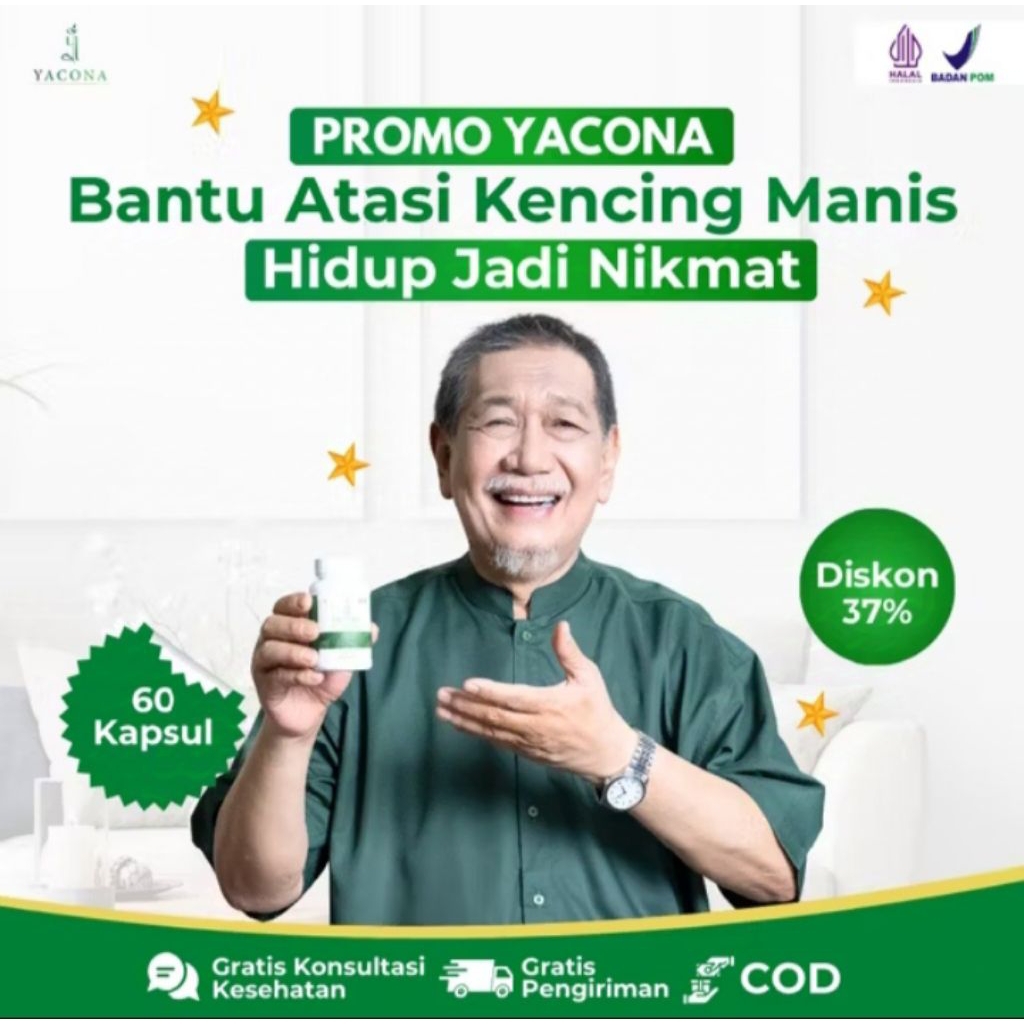 YACONA ASLI ISI 60 KAPSUL HERBAL KESEHATAN AMPUH SEMBUHKAN KENCING MANIS