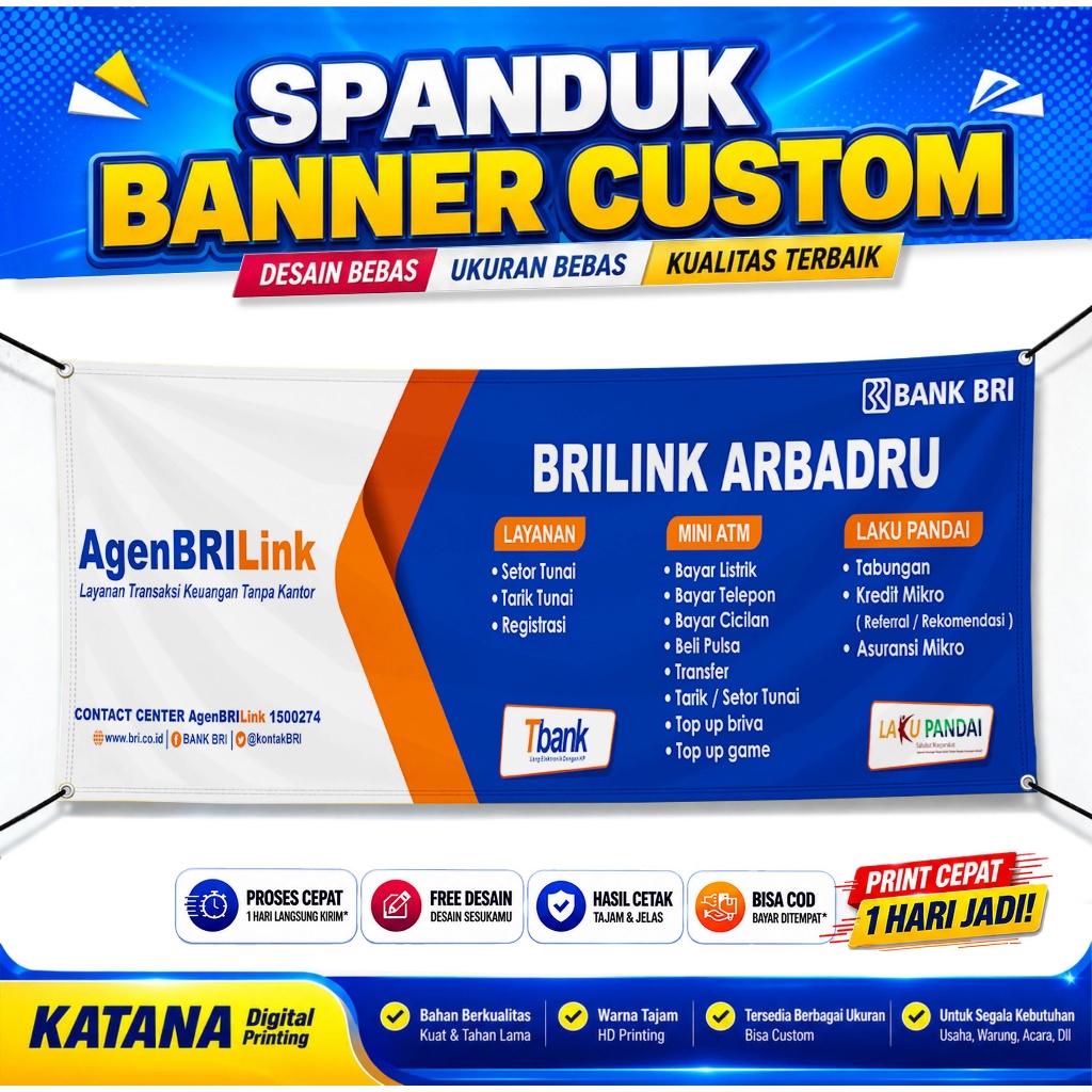 SPANDUK BANNER BRILink | Spanduk BRILink | Cetak Spanduk Banner BRILink Custom Free Desain