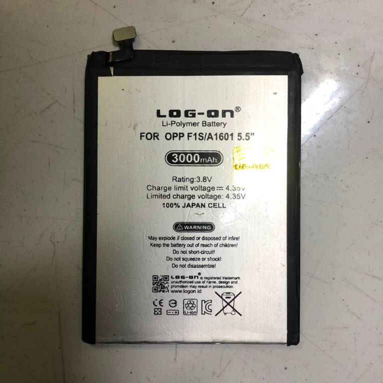 Baterai Oppo F1S – Log-On – Battery Batre Oppo F1S A1601 / A1603 / A1605 – Baterai Pengganti HP