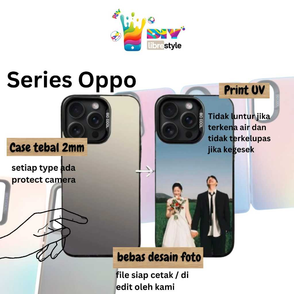 CUSTOM CASING CETAK UV PREMIUM SERIES OPPO - PRINT UV CASE PREMIUM ANTI LENTUR