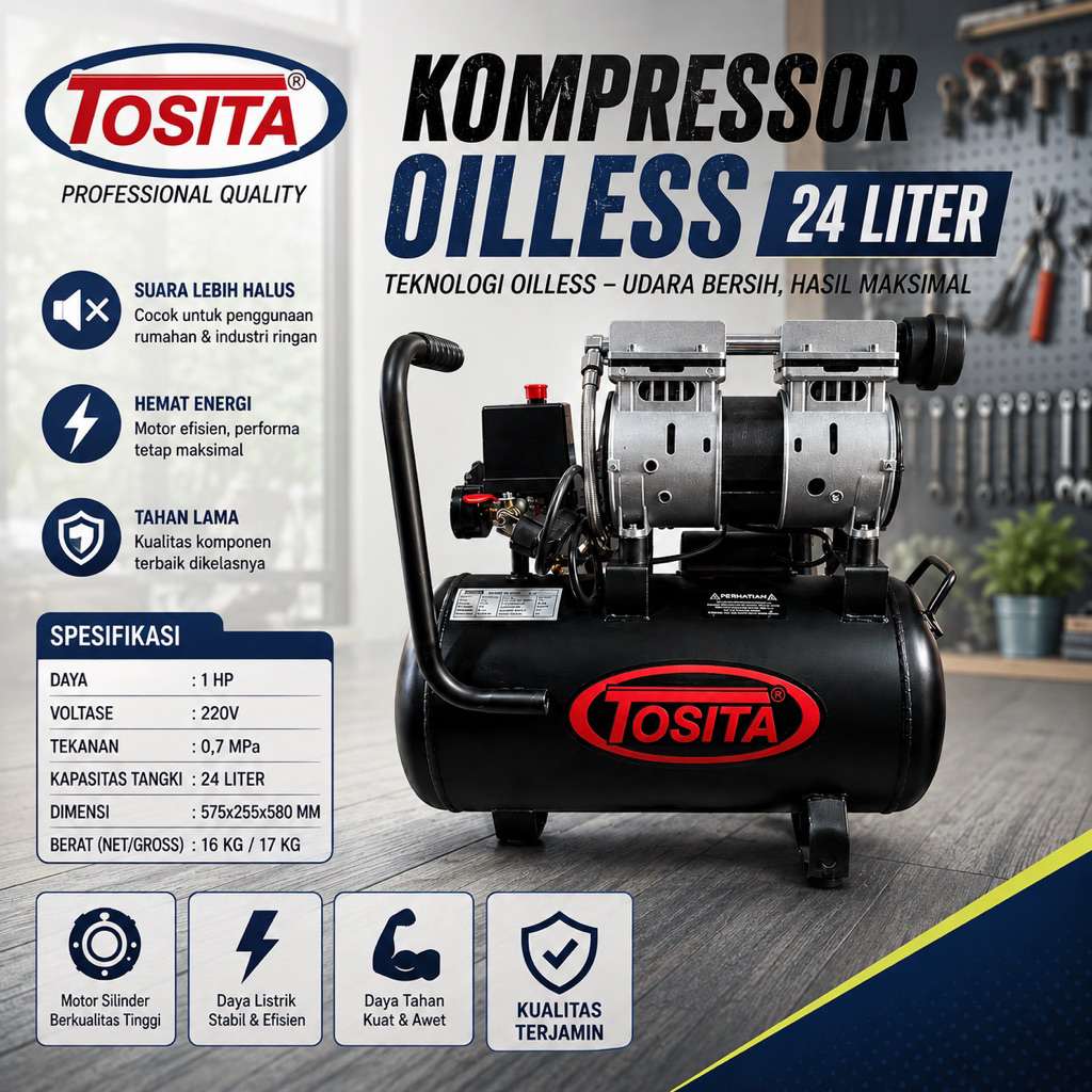 Kompresor Tosita 1 Hp 24 Liter