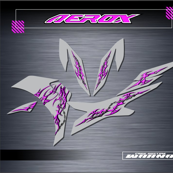 Striping Sticker Transparan All New Aerox Connected NVX 155 Trademark Custom Design Lyzora 777  mura