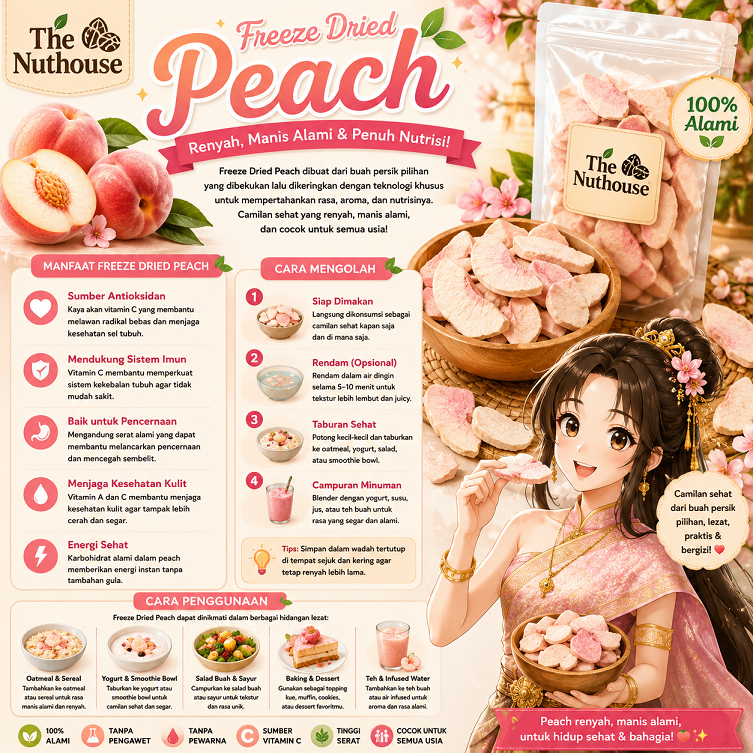 FREEZE DRIED PEACH / Buah Persik Kering Beku
