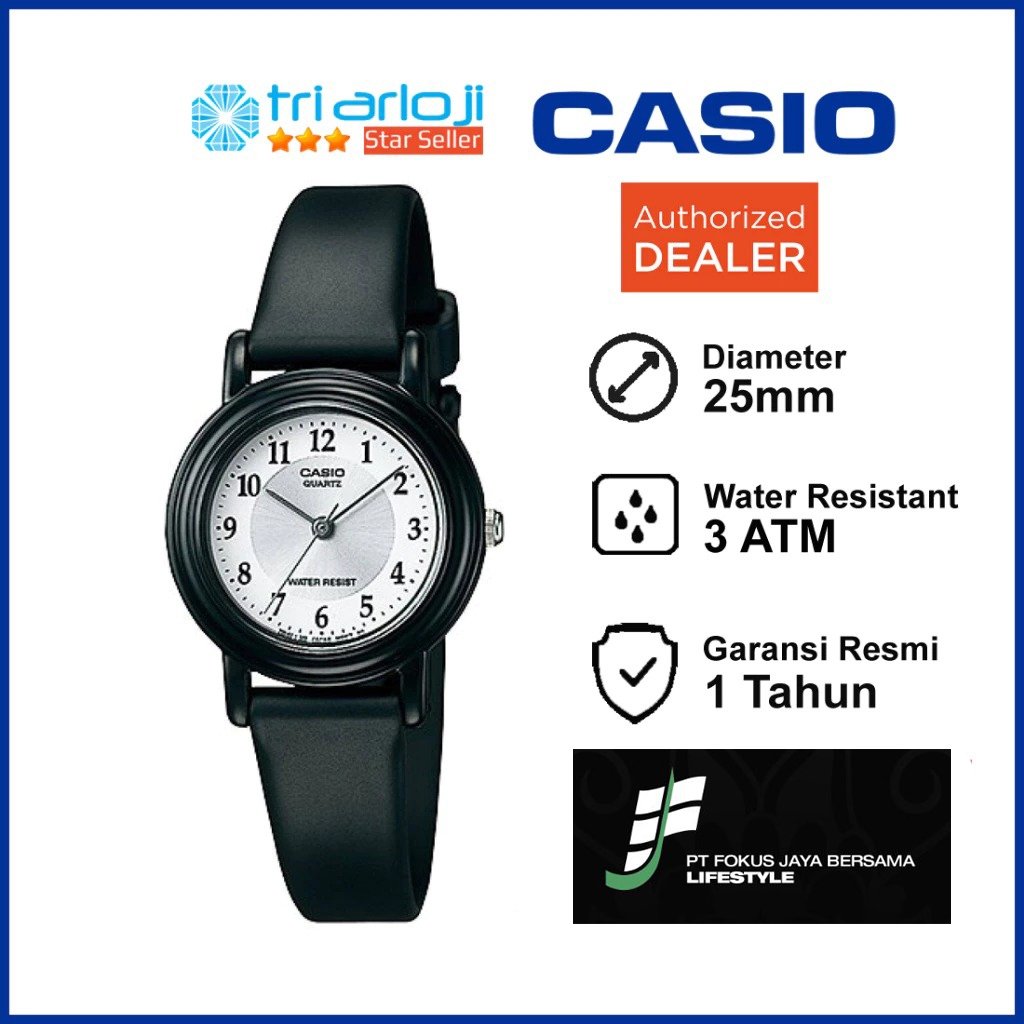 CASIO LQ-139AMV-7B3LDF Jam Tangan Wanita Analog Hitam Putih Rubber LQ-139AMV-7B3 LQ139AMV LQ139