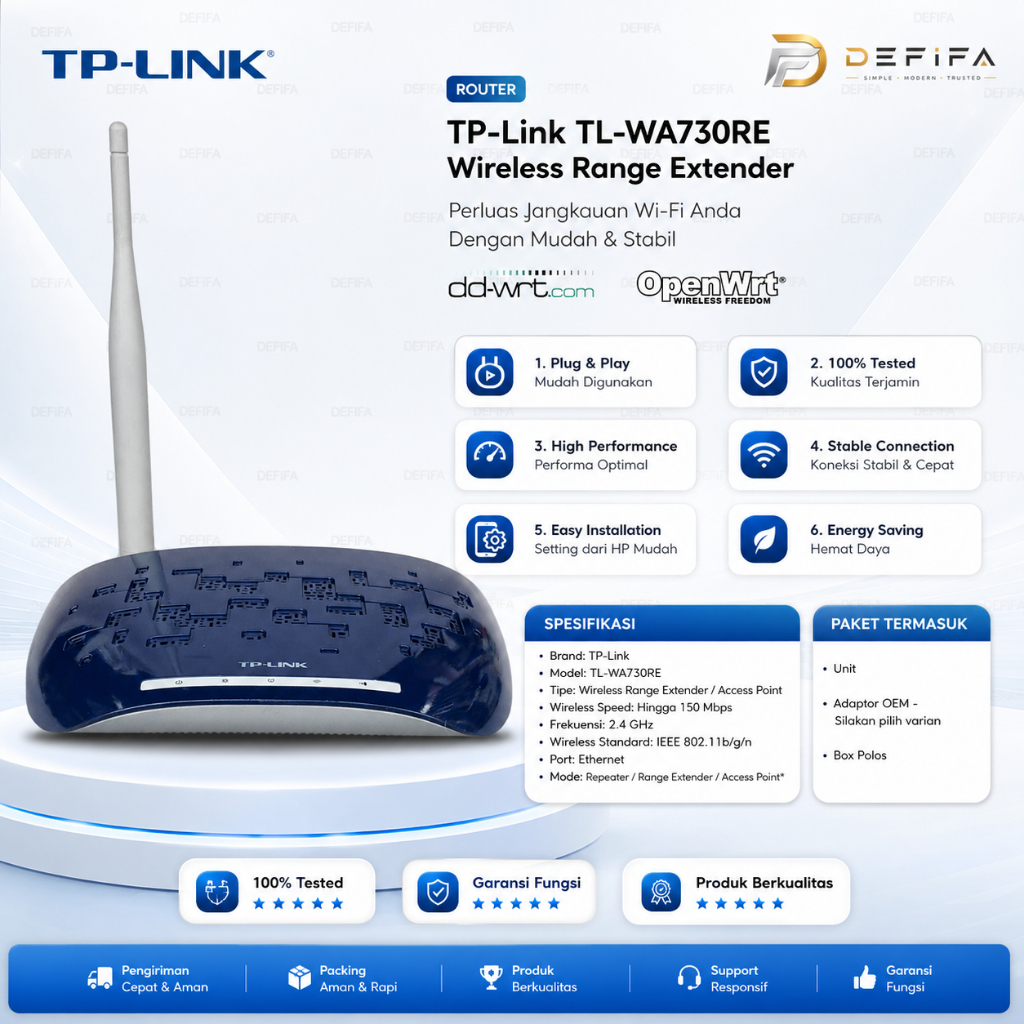 TP-Link TL-WA730RE Wifi Wireless Range Extender Repeater Access Point DD-WRT OpenWrt PoE