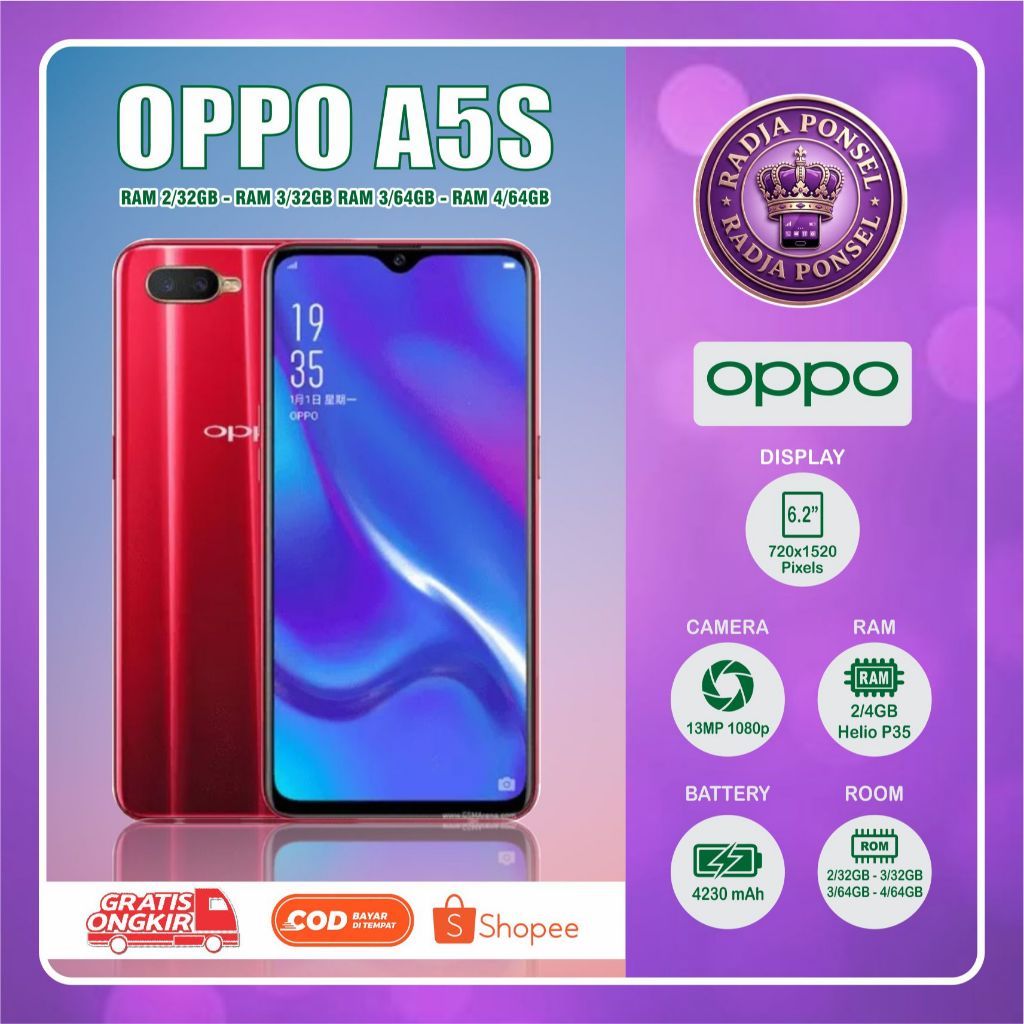 OPPO A5S RAM 3/32GB | HP Second batangan siap pakai