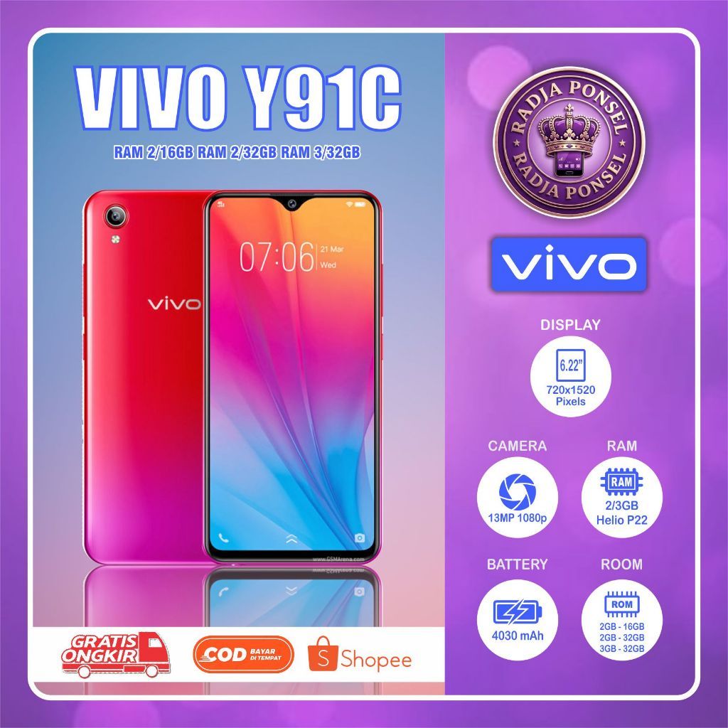 VIVO Y91C | HP second siap pakai  RAM 2/32GB