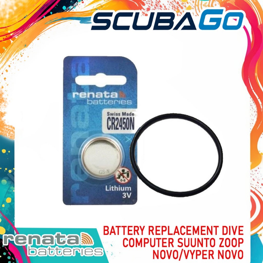 Battery Replacement Kit Oring Dive Computer Suunto Zoop Novo / Vyper Novo Baterai Lithium Renata CR2