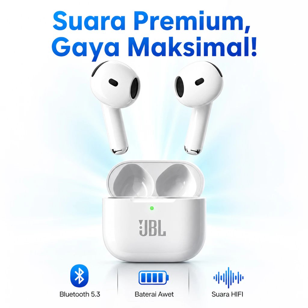 JBL TWS Earphone Bluetooth 5.3 ANC HIFI Headset Wireless Bass Hearphone Super Suara Jernih Low Laten