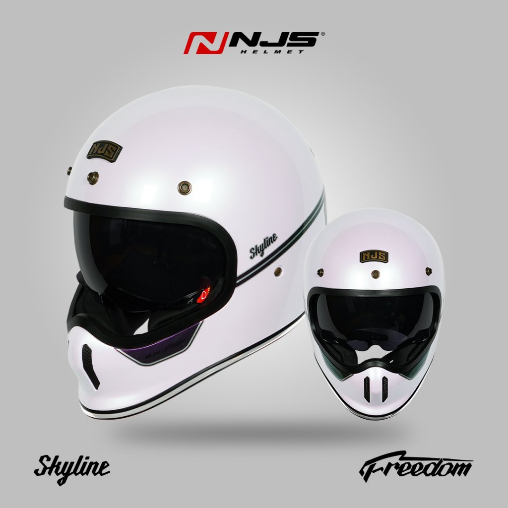 NJS Freedom Skyline - Helm Retro Cakil| NJS | NJS Retro | Retro Fullface | Helm Kekinian | NJS ORI |
