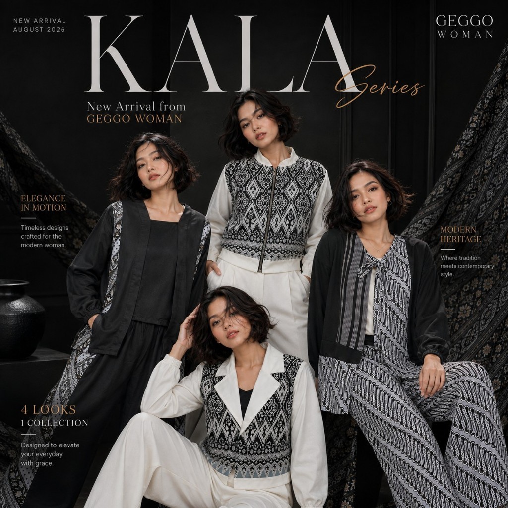 GEGGO - KALA Series New Arival Blazer Crop Blazer Bomber Stelan Wanita Monokrom Hitam Putih Casual N