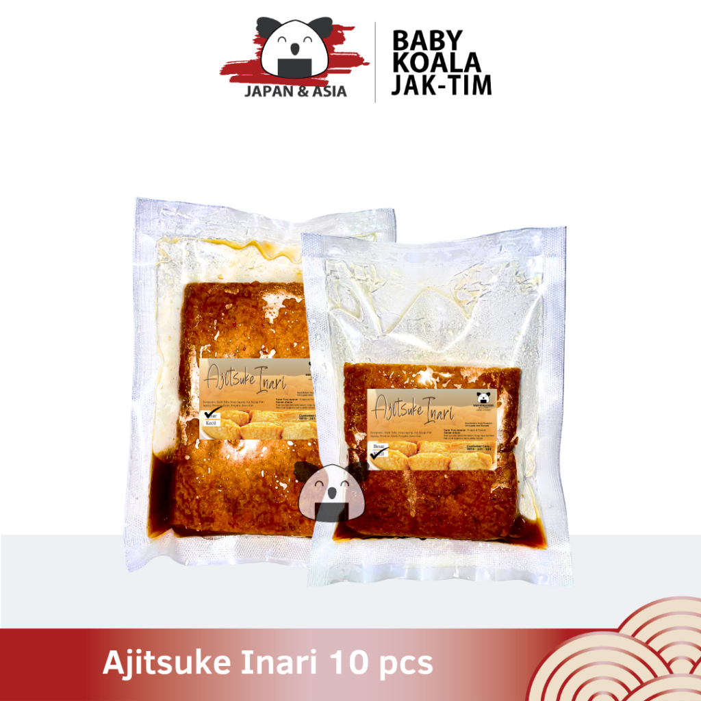 AJITSUKE INARI AGE Kulit Tahu Jepang 10 pcs Halal | Kantung Tahu Goreng Berbumbu untuk Sushi -BKJ