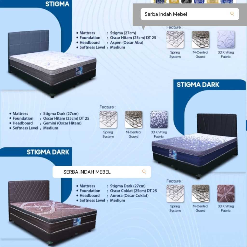 kasur springbed central deluxe plushtop stigma 90 x 200 120 x 200 160 x 200 180 x 200 matress matras
