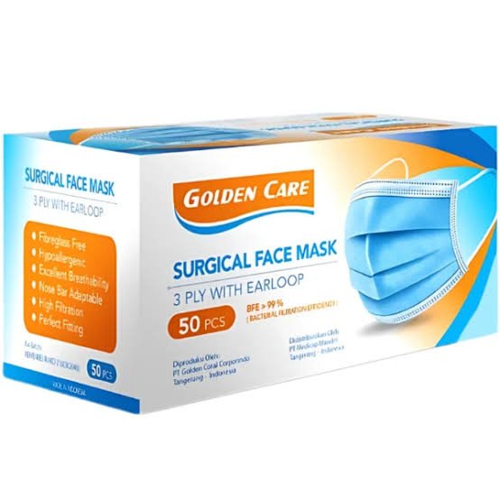 Masker Golden Care Surgical isi 50 pcs