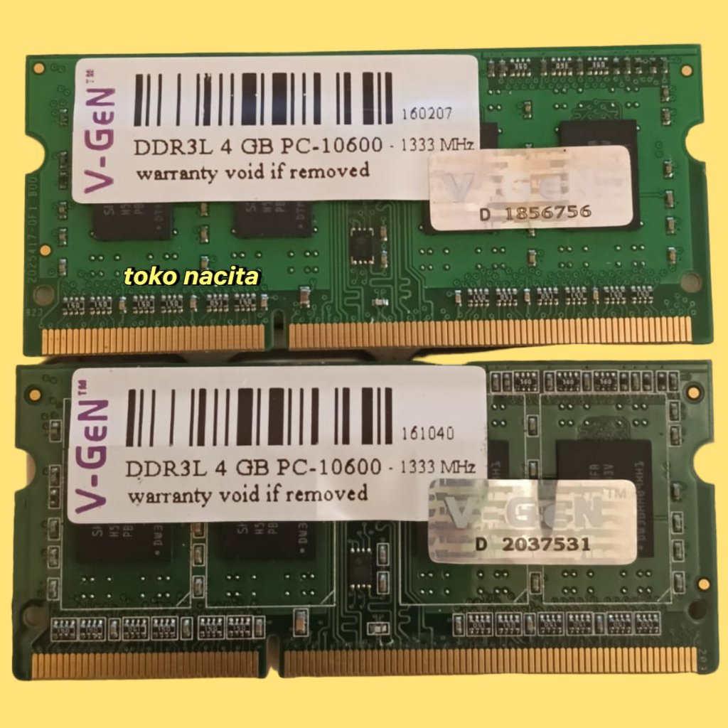 ram laptop DDR3L 4gb PC 10600 MERK VGEN