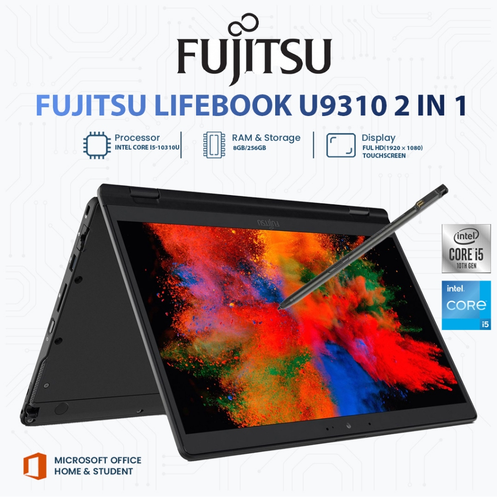 Laptop  2 in 1 Fujitsu LIFEBOOK U9310 / U9311 | Intel Core i5-10310U / i5-1145G7 | RAM 8GB | SSD 256