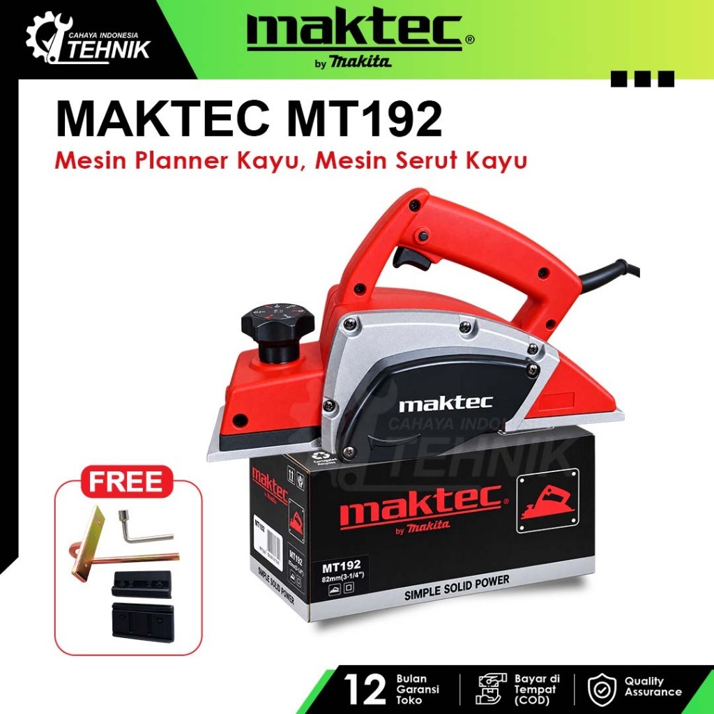PROMO TERMURAH Maktec MT192 Mesin Serut Kayu 82mm Planner Listrik Serbaguna untuk Pertukangan