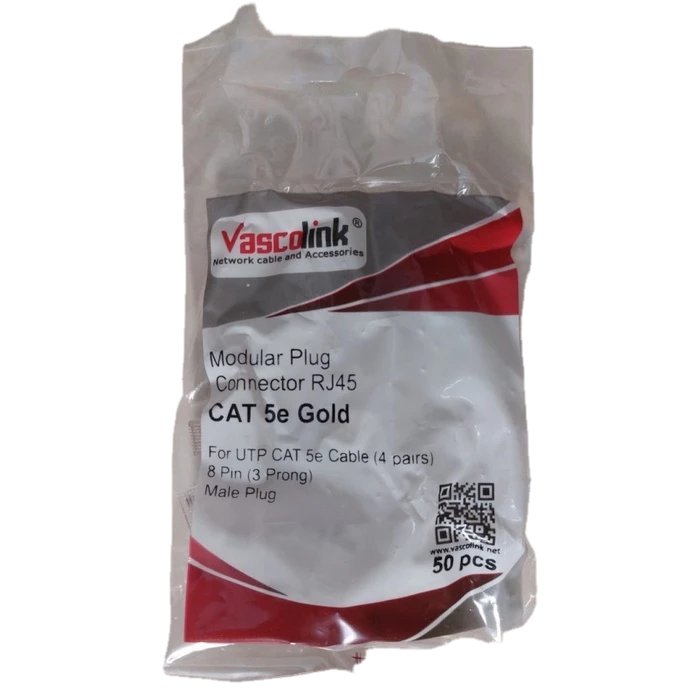 Konektor VASCOLINK RJ45 CAT5e/KONEKTOR KABEL LAN [ISI 50 PCS]
