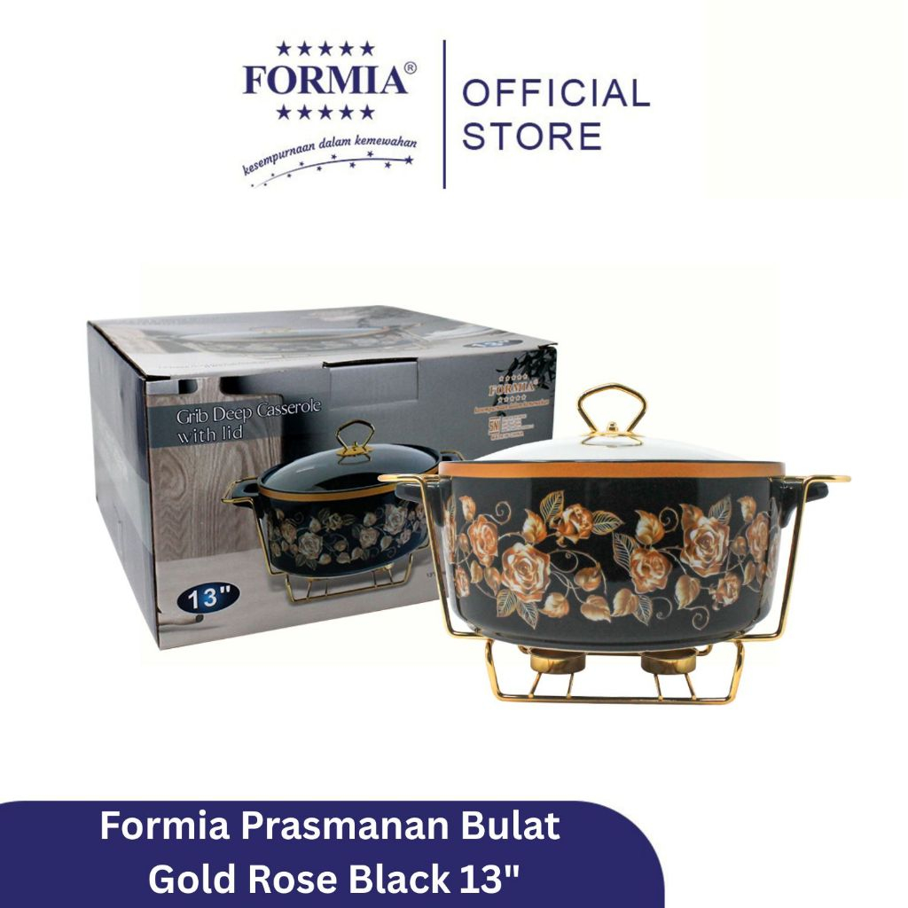 Formia Prasmanan Bulat Gold Rose Black 13"/pc