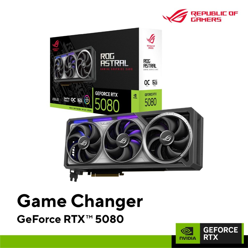 ASUS ROG Astral RTX 5080 16GB OC GAMING GDDR7 RTX5080 16G VGA NVIDIA GEFORCE