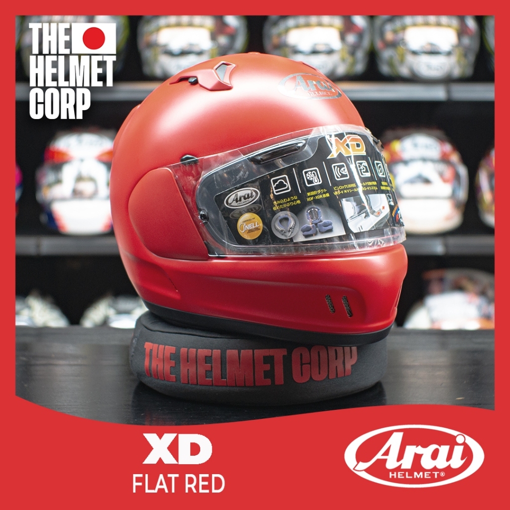 HELM ARAI XD FLAT RED FULL FACE HELMET RIDING ORIGINAL