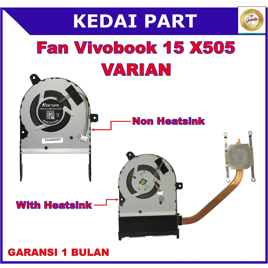 Fan Asus X505 X505Z X505ZA X505B X505BA K505B A505B X501UQ Heatsink OEM ORI
