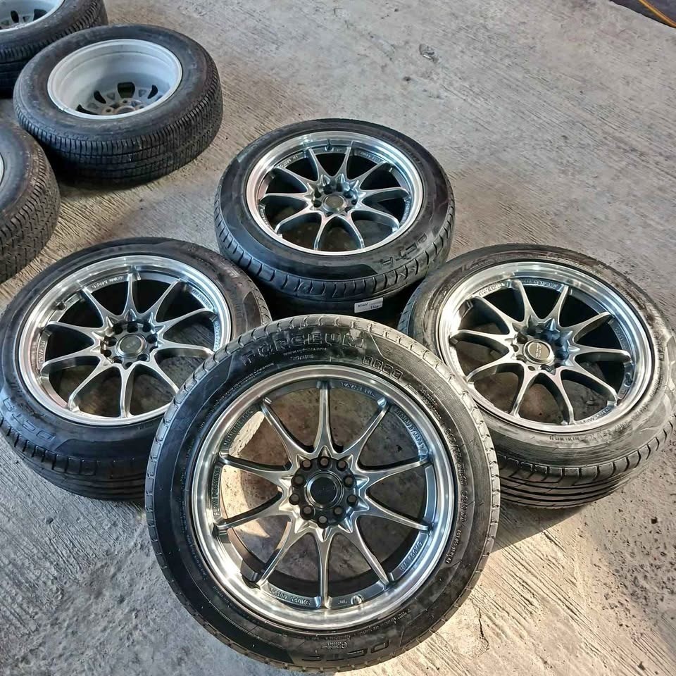 Velg Mobil Bekas RAYS CE28 R17 Lebar 8 Lubang 5x114 5x100 Ban Forceum 215 55 R17