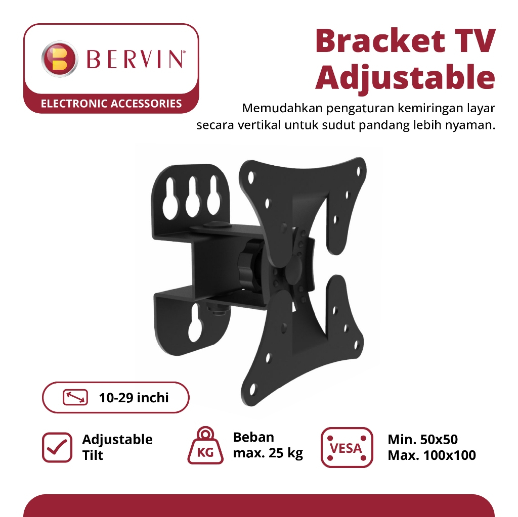 Bervin - Wall Bracket Mini untuk TV/Monitor 10" - 29"
