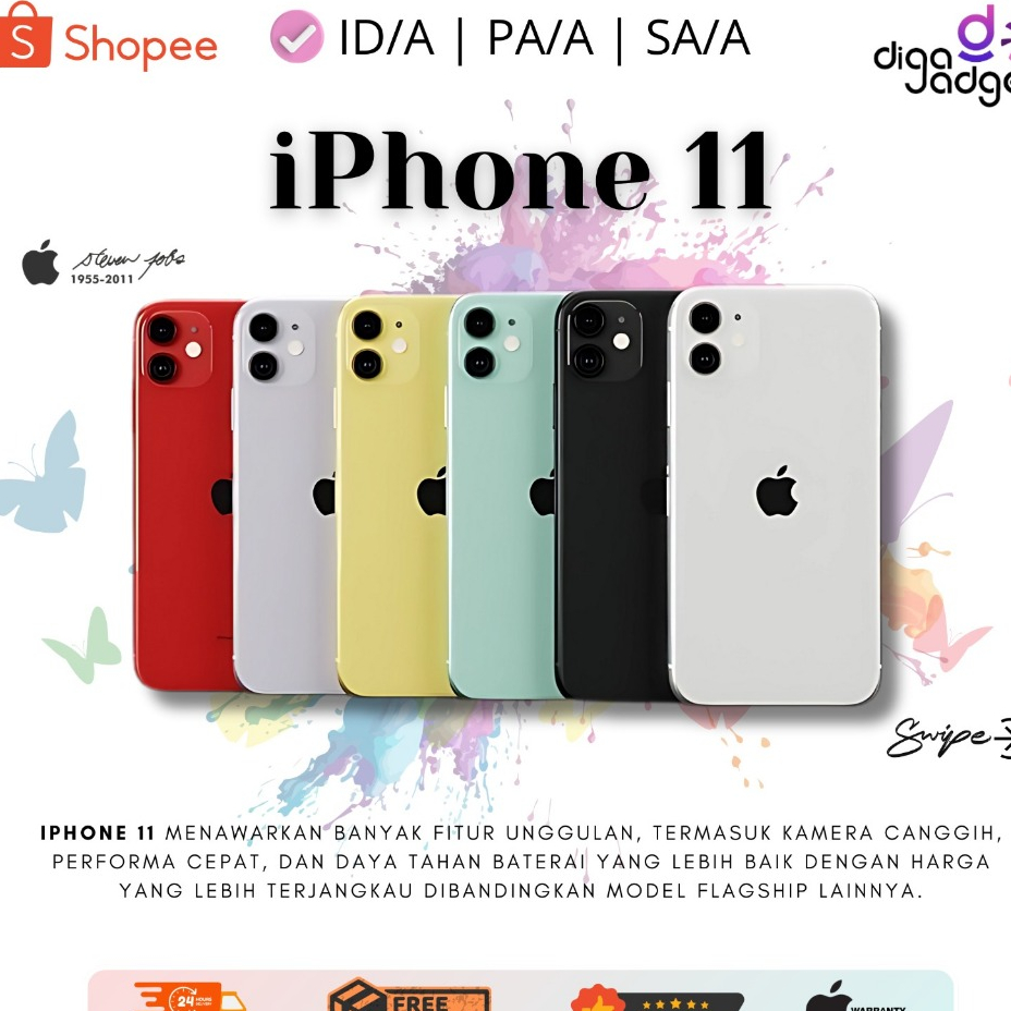 Apple 11 64Gb | 128Gb | 256Gb Fullset Second Resmi Original