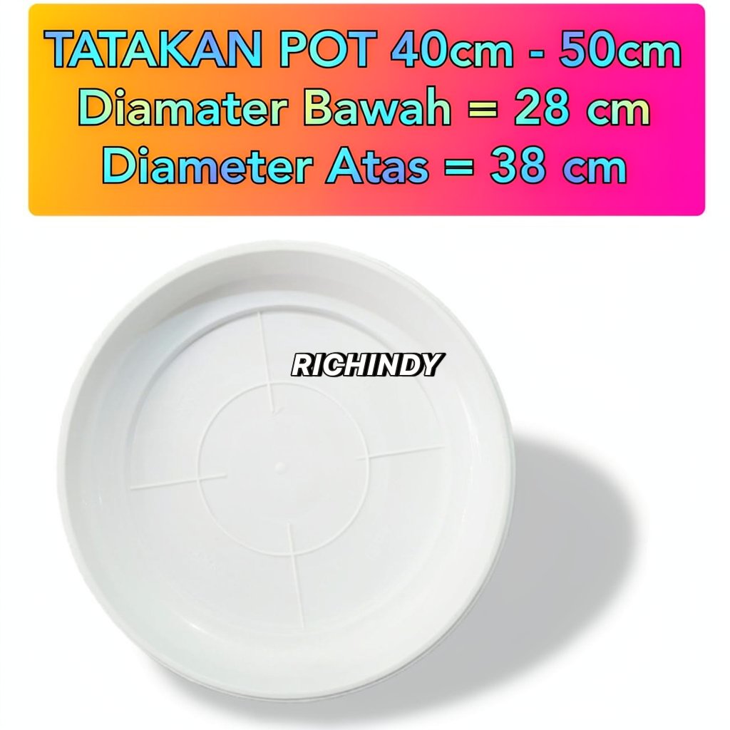 tatakan pot tanaman 40 - 50 PUTIH alas pot bunga 40cm - 50cm tebal tatakan pot 40 cm - 50 cm NKT