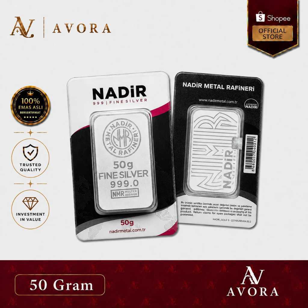 Avora Silver Perak Logam Mulia Nadir LM 50 Gram Tahun 2026