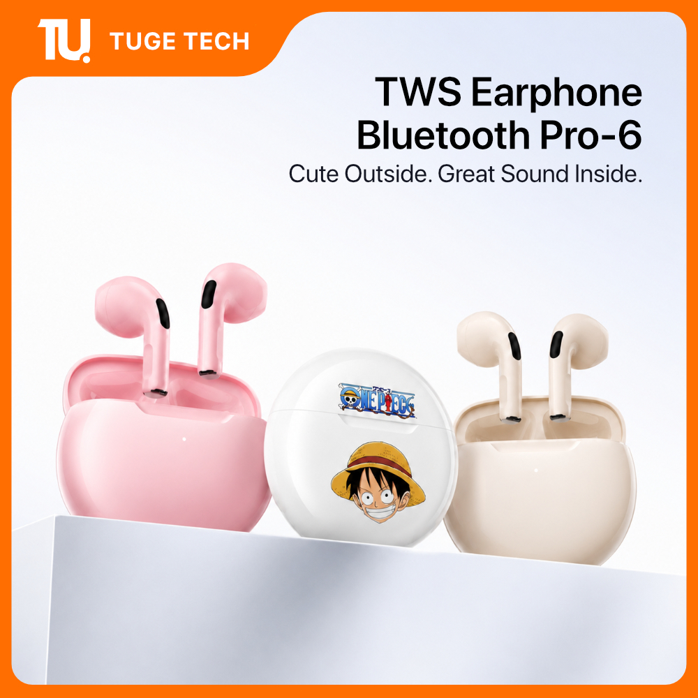 TUGE Headset Bluetooth TWS Earphone Wireless Type CLow Latency Untuk Semua Ponsel
